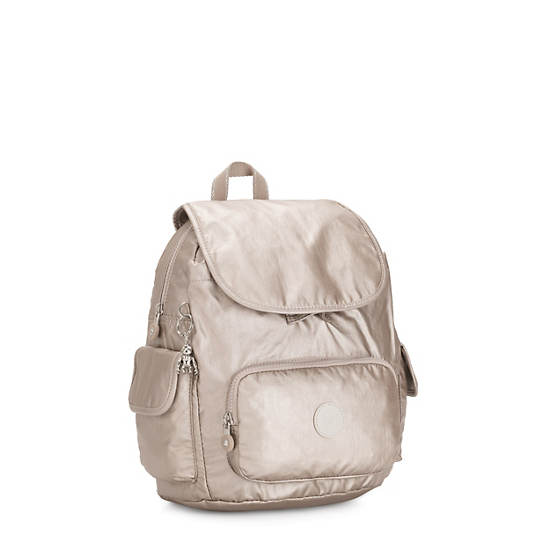 Kipling City Pack Small Metallic Sırt Çantaları Bej Rengi | TR 1700FD